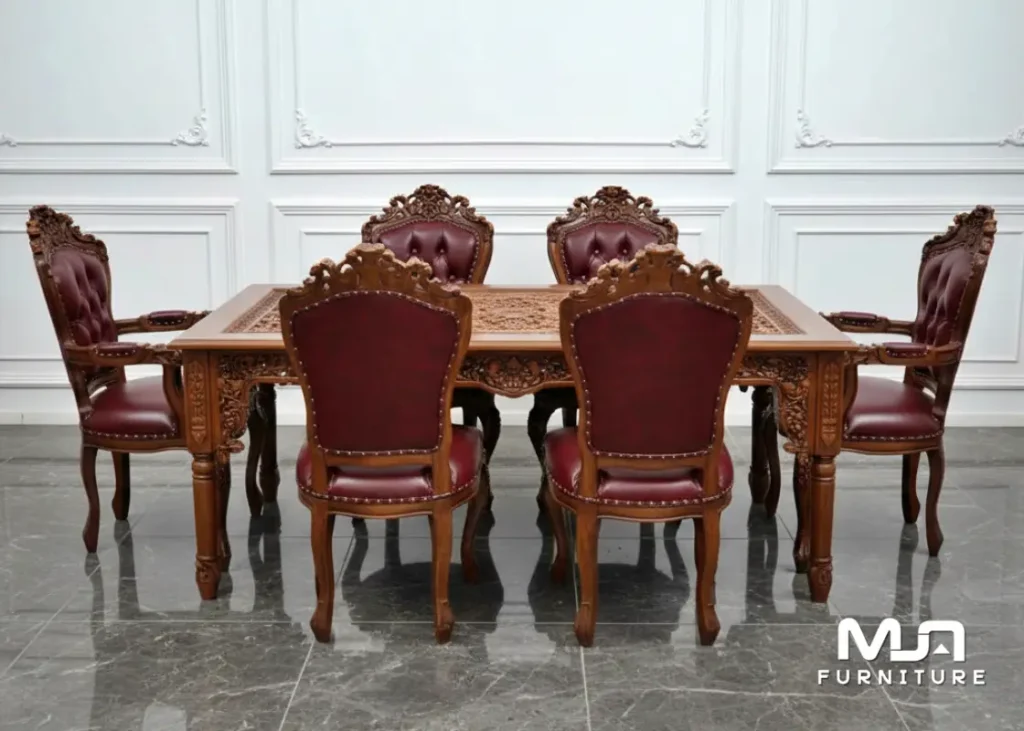 Dining Set Meja Makan Ukir Jati Jepara Terbaru
