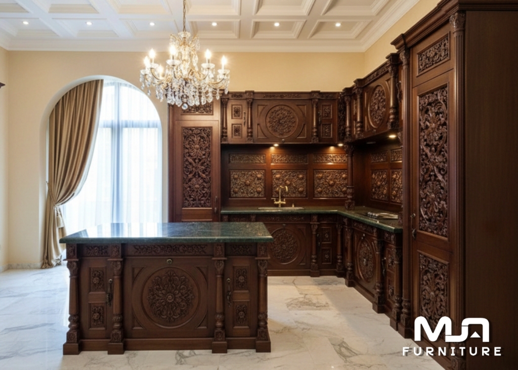 Kitchen Set Ukir Jati Jepara Lemari Dapur Nusantara Style