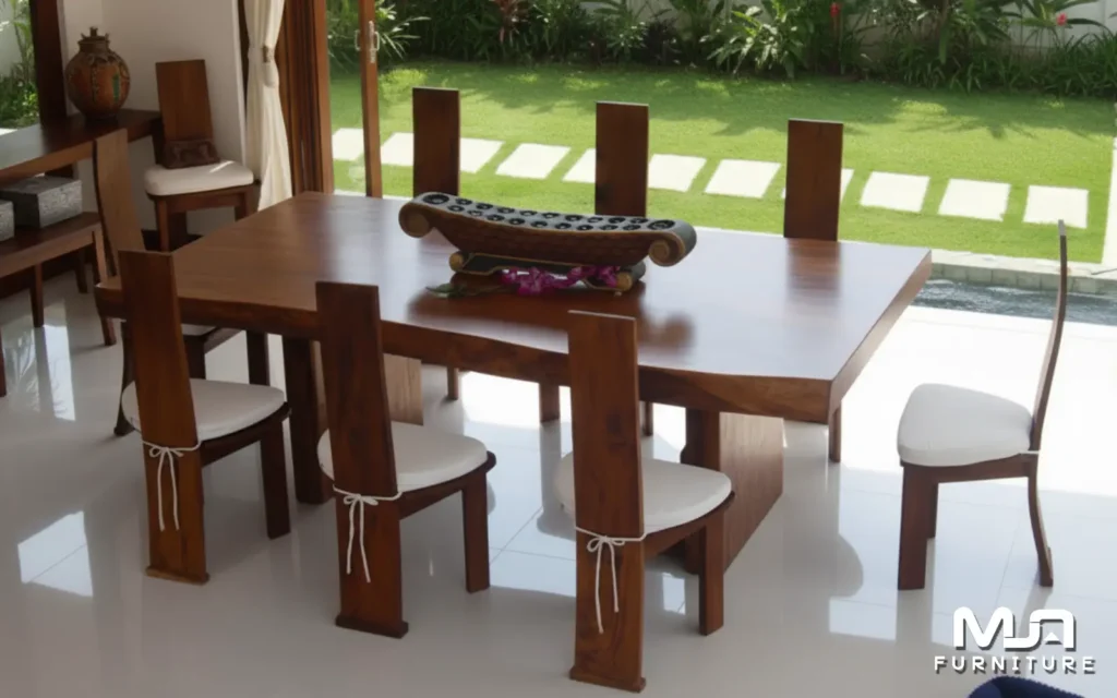 Set Meja Makan Kayu Trembesi Jepara