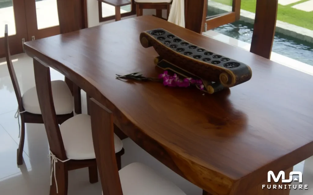 Top Meja Makan Kayu Trembesi Jepara