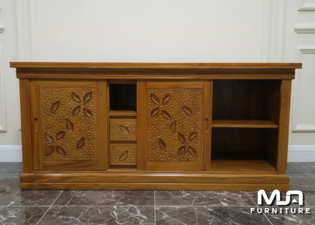 Bufet Minimalis Sleding Jati Jepara Asli Elegan Kokoh Bisa Custom