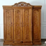 Jual Lemari Pakaian 4 Pintu Ukir Jepara Klasik Wardrobe Kamar Hotel