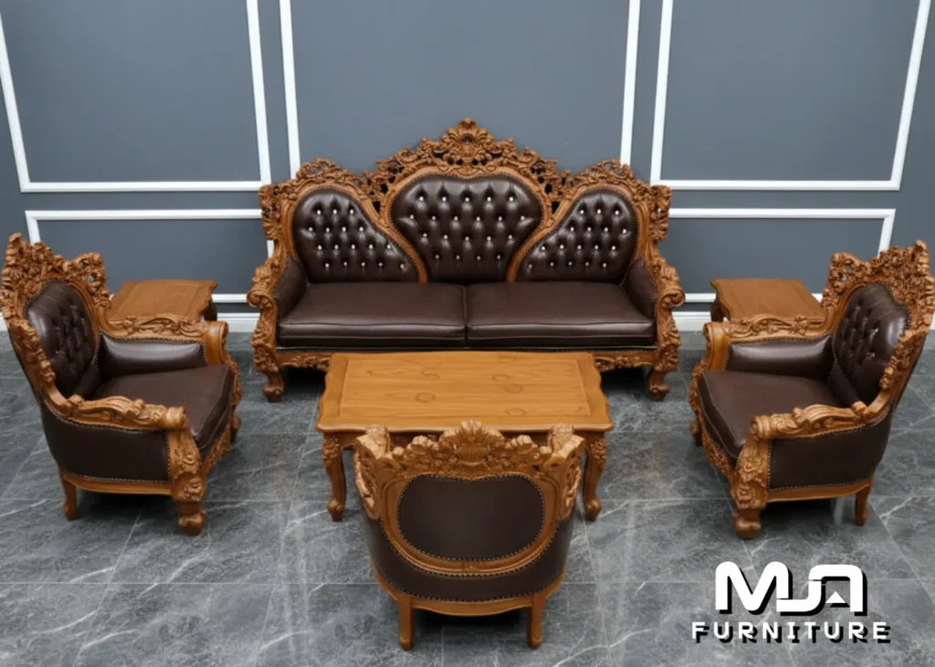 Set Kursi Tamu Mewah Ukir Barcelona Jepara Klasik Terbaru