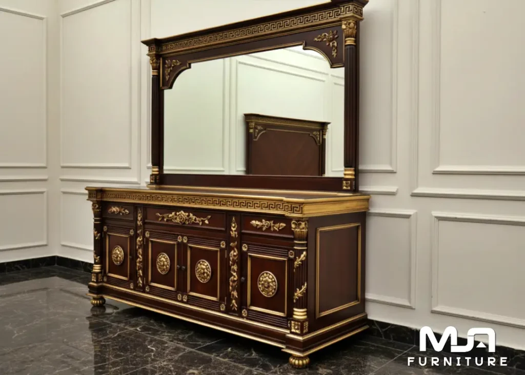 Gambar Bufet Cermin Jepara Ukiran Klasik Mewah