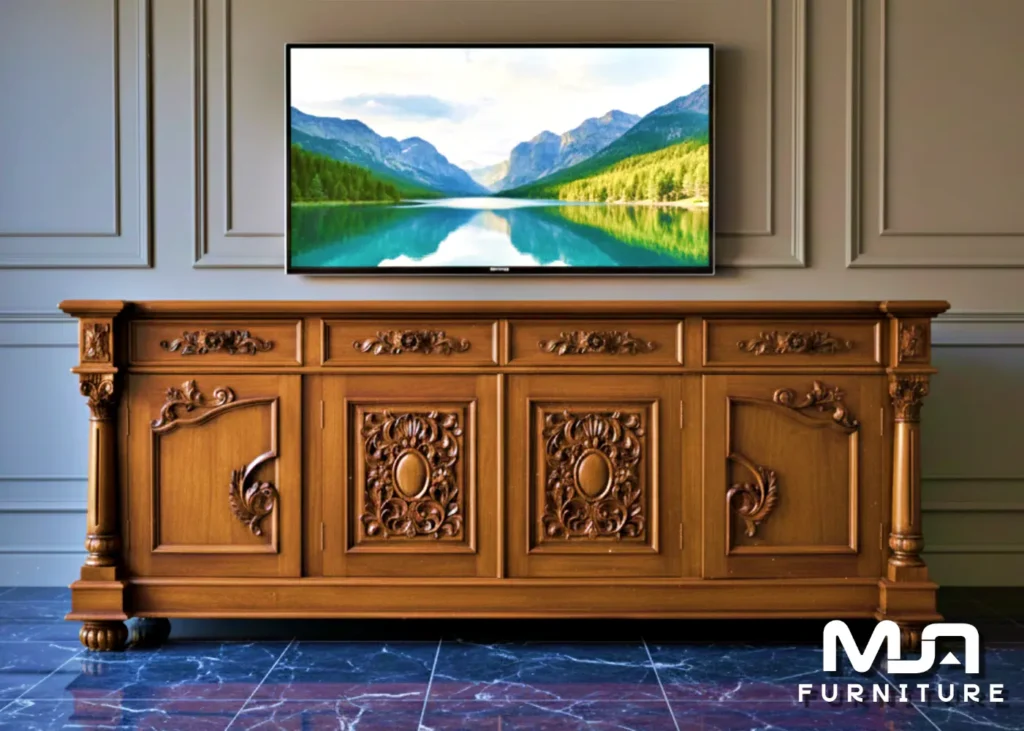 Jual Bufet Jati Ukir Jepara Asli Elegan Kokoh Bisa Custom