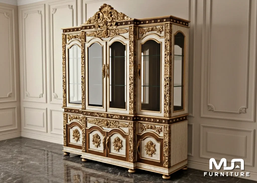 Jual Lemari Pajangan Terbaru Ukiran Jati Klasik Jepara