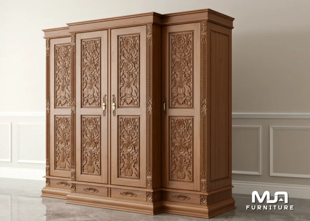 Jual Lemari Pakaian Ukiran Mewah Jepara Terbaru