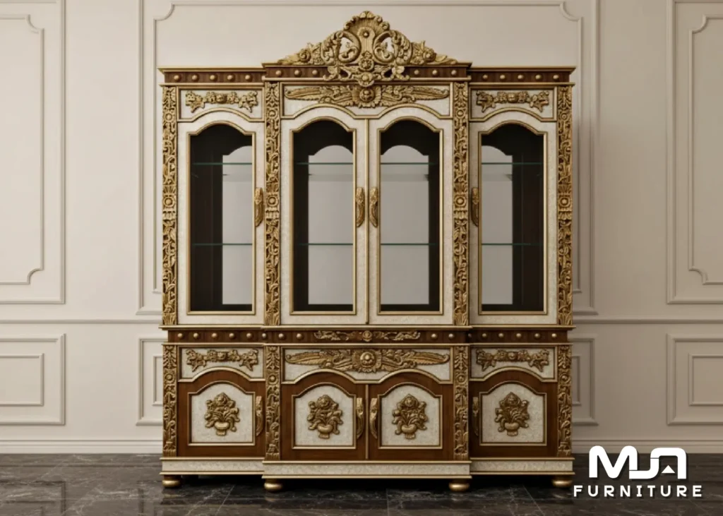 Model Lemari Pajangan Terbaru Ukiran Jati Klasik Jepara