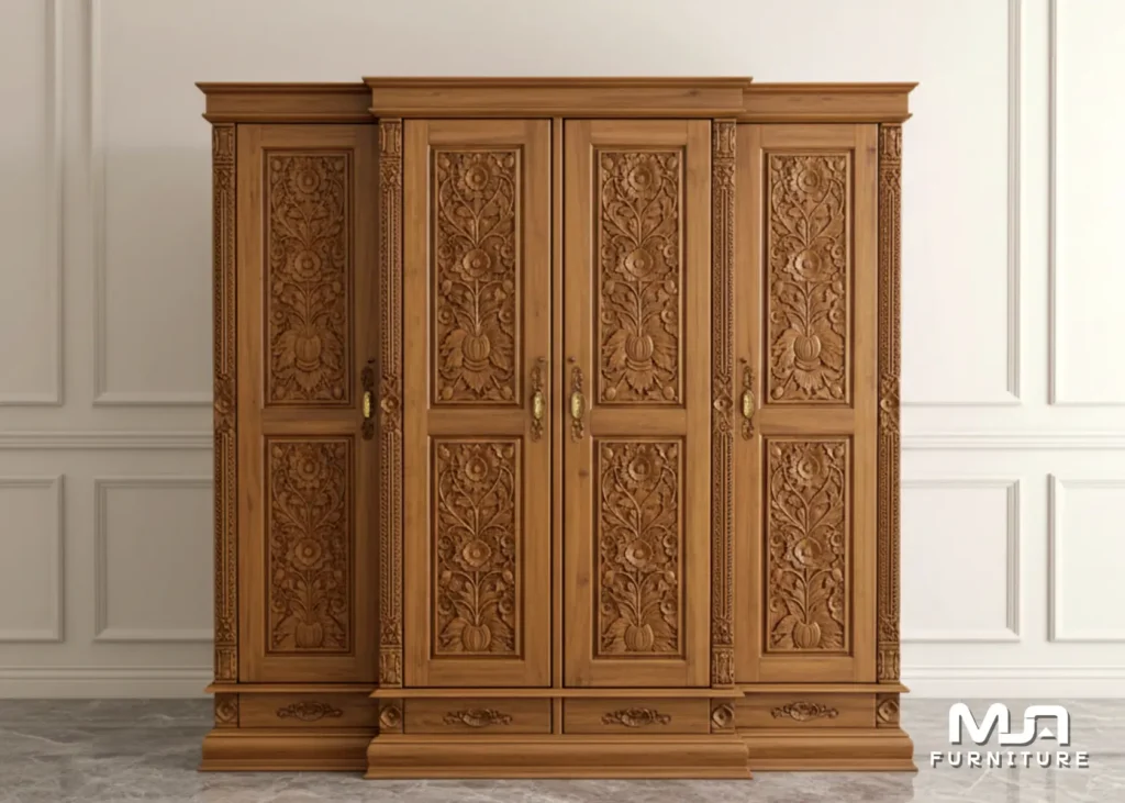 Wardrobe Lemari Pakaian Ukiran Mewah Jepara Terbaru