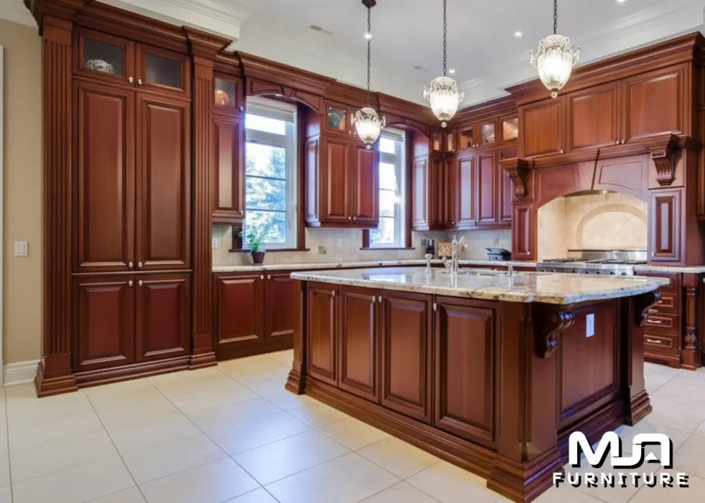 Lemari Kabinet Kitchen Set Minimalis Mewah Jepara Island Table