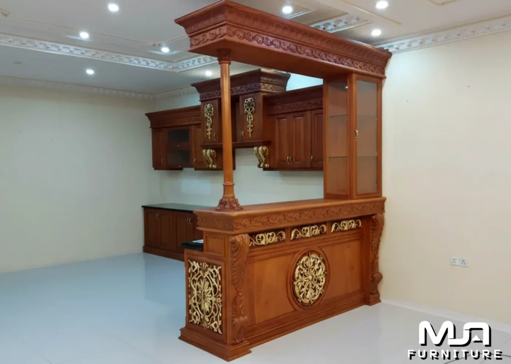 Lemari Kitchen Set Mini Bar Terbaru Dari Kayu Jati Jepara