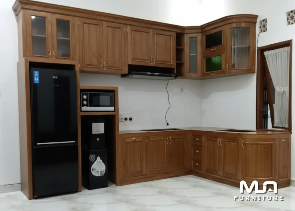 Jasa Interior Lemari Kabinet Kitchen Set Kayu Jati Minimalis Terbaru