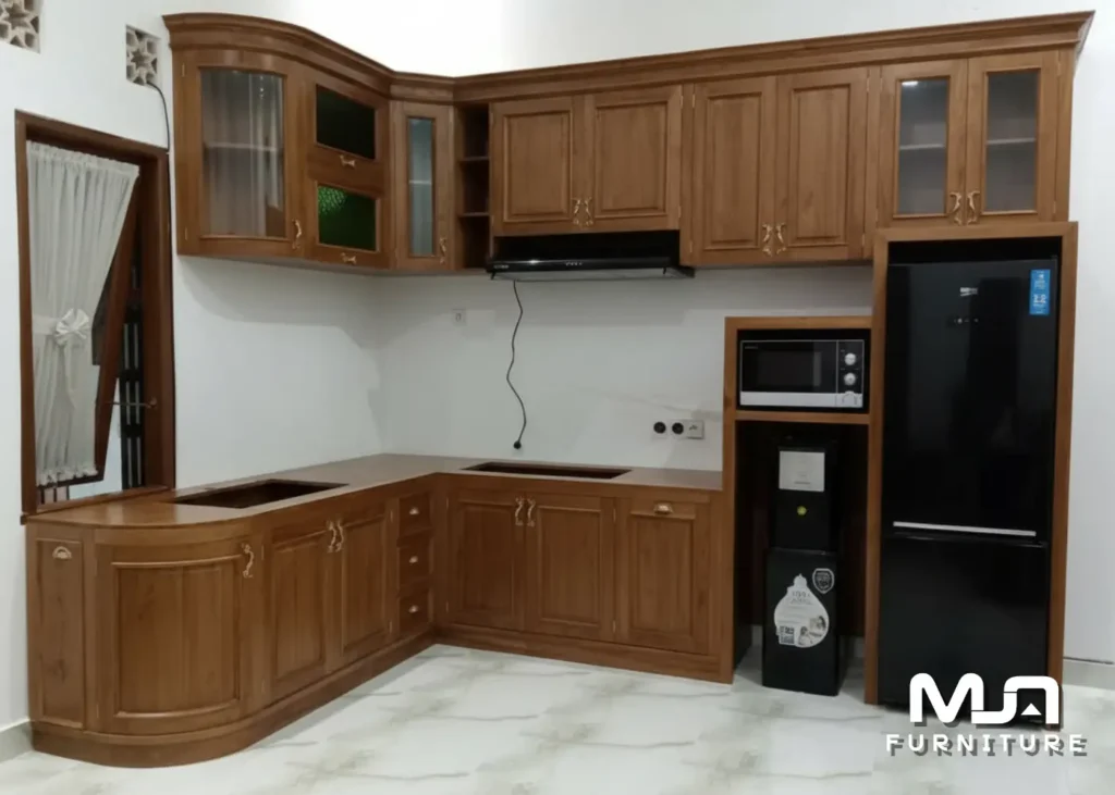 Kabinet Lemari Kitchen Set Kayu Jati Minimalis Terbaru