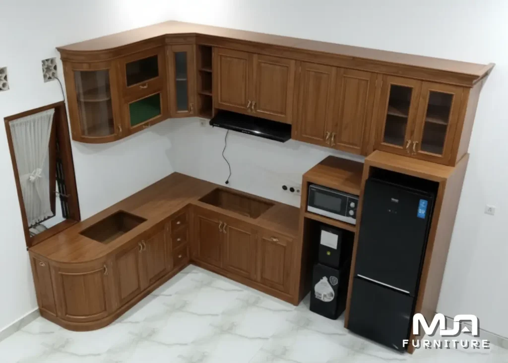 Lemari Kabinet Kitchen Set Kayu Jati Minimalis Terbaru