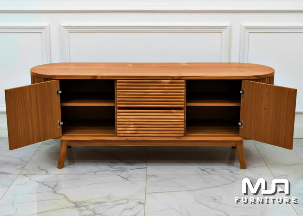 Bufet Minimalis Salur Kayu Jati Jepara 2 Laci 2 Pintu