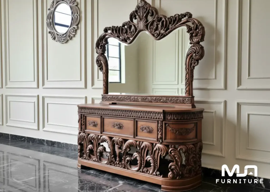 Bufet Cermin Klasik Ukiran Jati Jepara