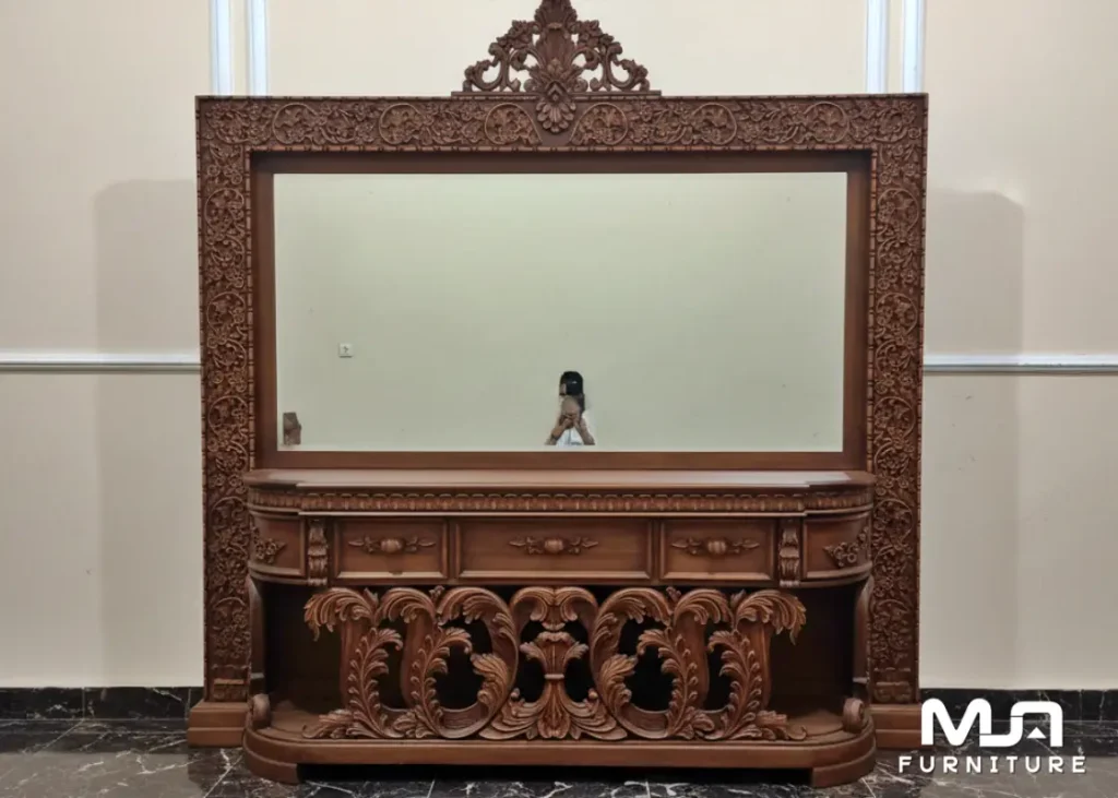 Bufet Cermin Mewah Ukiran Jati Jepara