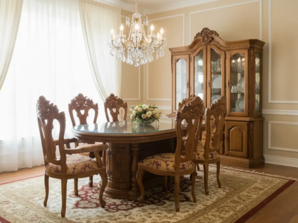 kursi makan barcelona, mebel jepara asli, meja makan barcelona, meja makan jati mewah, meja makan mewah, meja makan ukiran mewah, Set Kursi Makan Barcelona, set meja makan mewah, Toko Mebel, Set Kursi Makan Barcelona Ukiran Jati Jepara