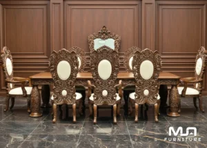 Jual Meja Makan Mewah Jepara 8 Kursi Ukiran Klasik Relief
