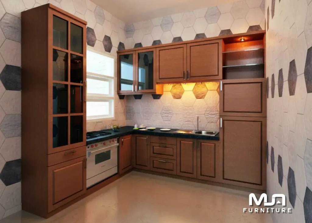 Lemari Kabinet Kitchen Set Jati Minimalis Terbaru