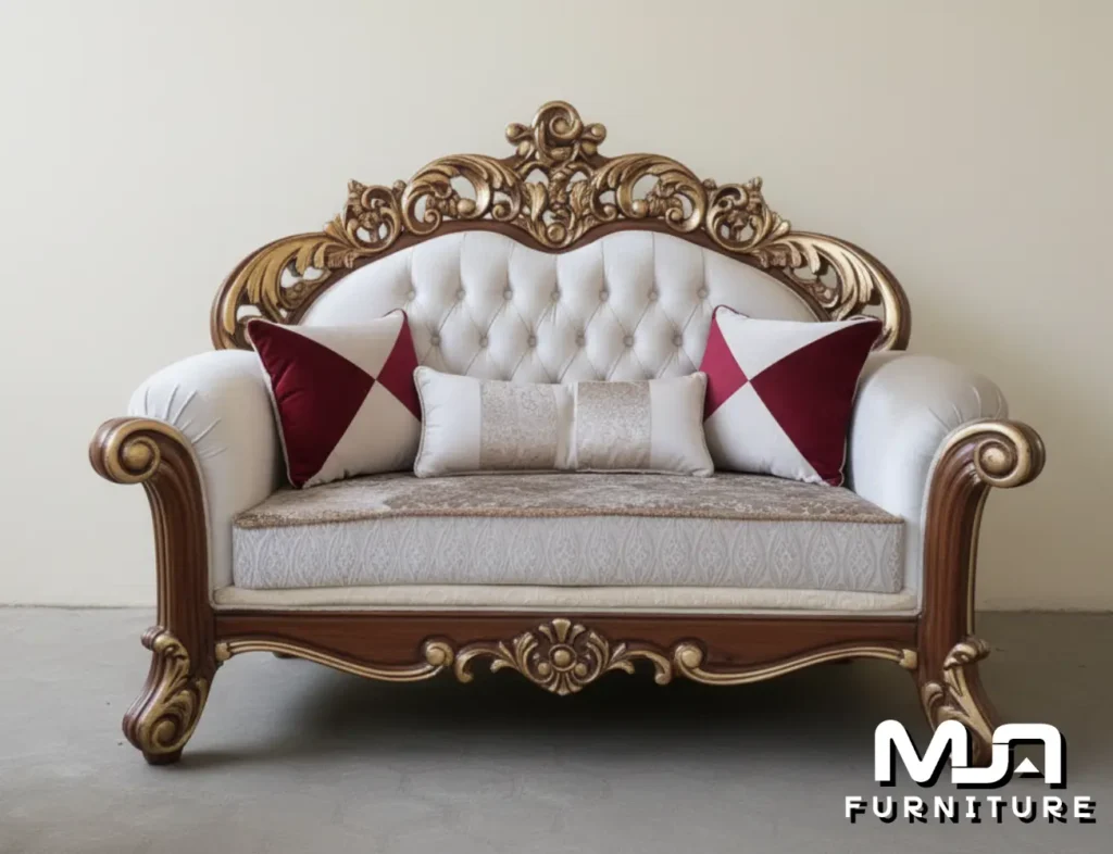 Sofa 2 Dudukan Jati Mewah Elegan Ukiran Jepara Klasik