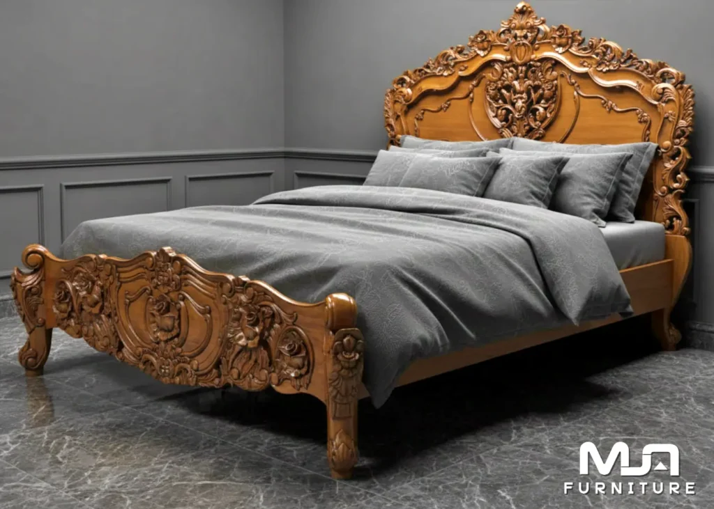 Tempat Tidur Ukir Jati Jepara Ranjang Pengantin Klasik Dipan Ukiran Mewah Terbaru