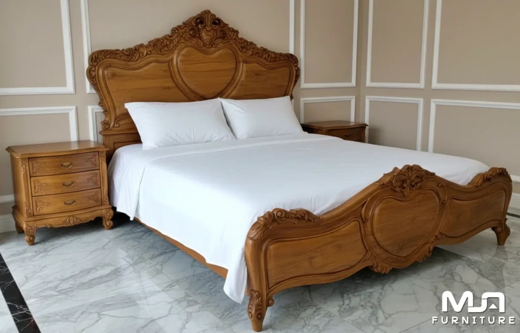 Toko Furniture Dipan Mewah Jati Klasik Tempat Tidur Kayu Solid Jepara