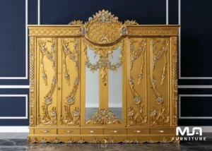 Wardrobe Lemari Pakaian 6 Pintu Klasik Gold Terbaru