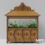 Jual Meja Aquarium Ikan Hias Ukir Jati Mewah Jepara