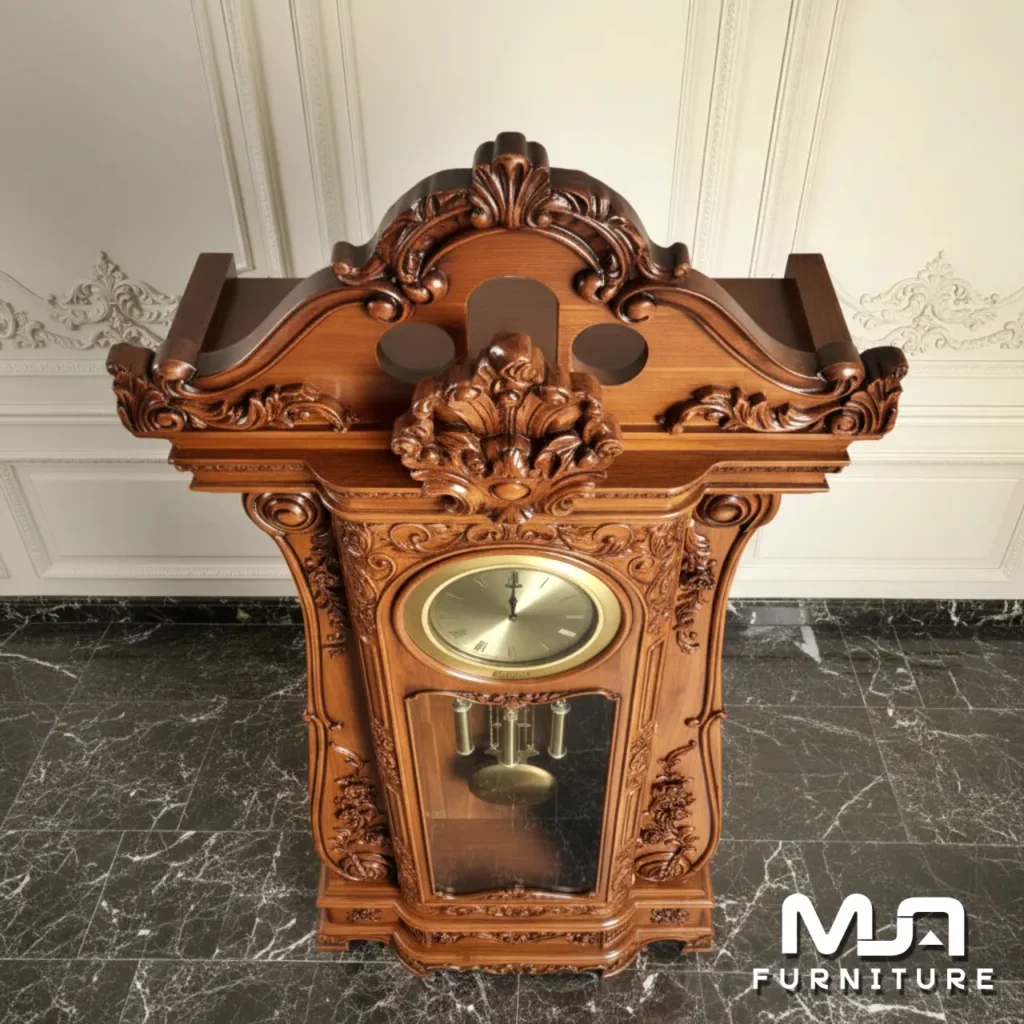 Lemari Jam Hias Klasik Ukiran Jati Jepara