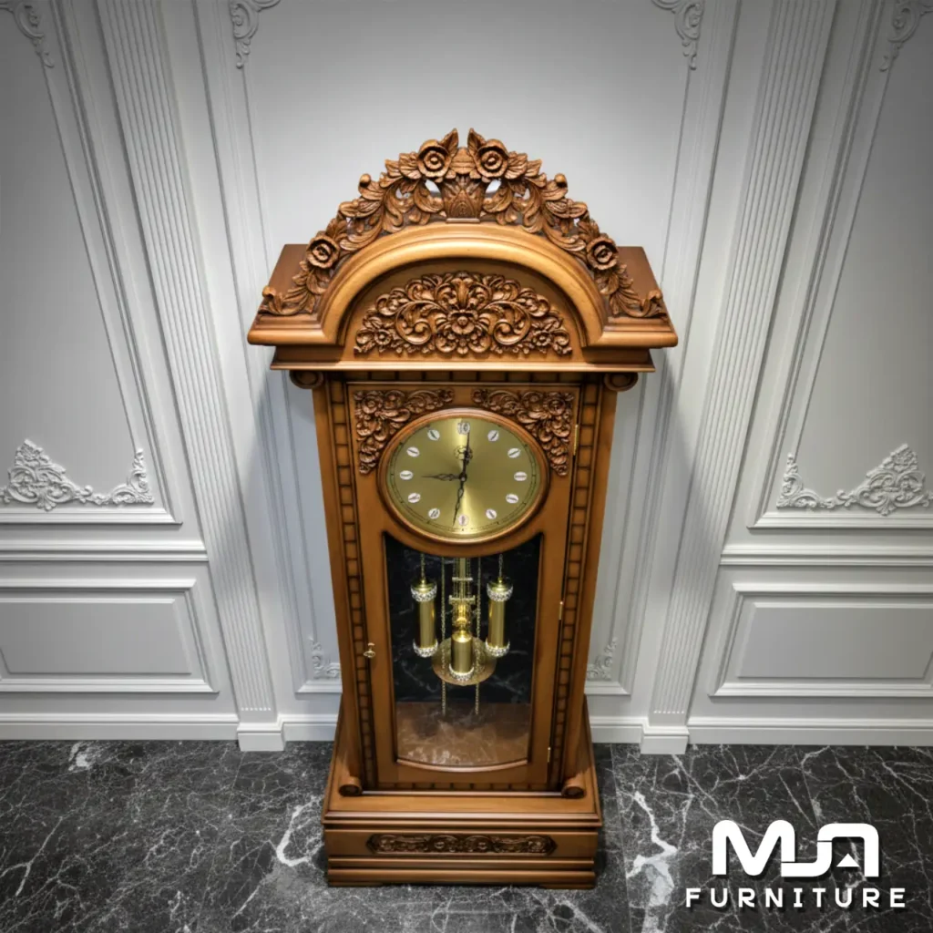 Lemari Jam Mewah Klasik Ukir Jati Jepara