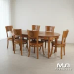 Set Meja Makan Minimalis Kayu Jati Solid