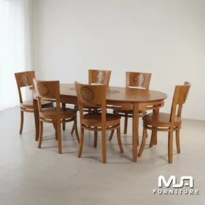 Set Meja Makan Minimalis Kayu Jati Solid
