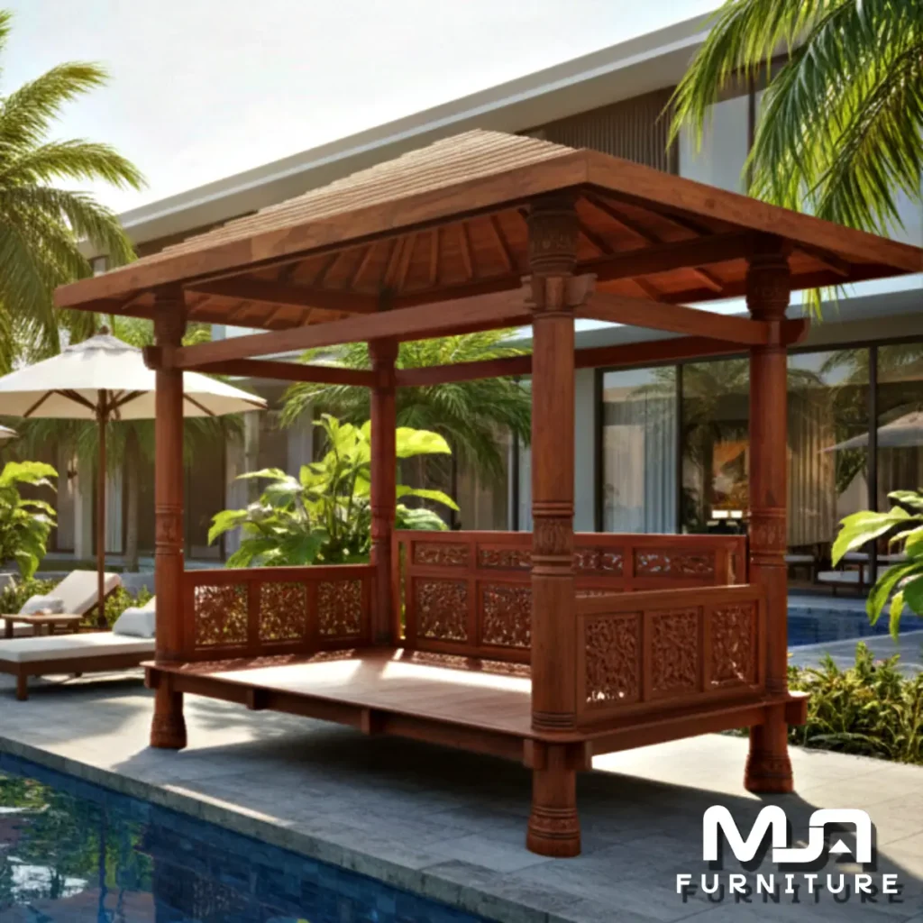 Model Gazebo Taman Jati Mebel Asli Jepara