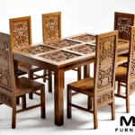 Set Meja Makan 6 Kursi Ukiran Jepara
