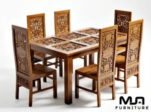 Set Meja Makan 6 Kursi Ukiran Jepara