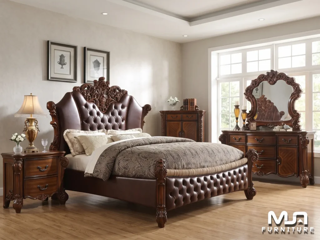 Tempat Tidur Jati Klasik Set Kamar Mewah Terbaru 2026 Produksi Mebel Jepara Original